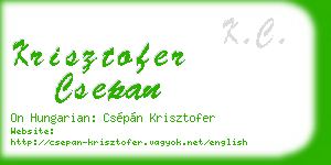 krisztofer csepan business card
